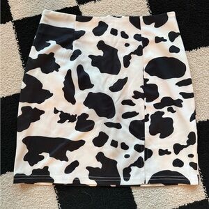 Black and White cow print Women's Skirt